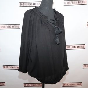 World Market Black Long-Sleeve Top Size S/M